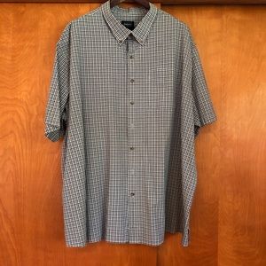 Harbor Bay Button Down Black White Plaid Shirt 4XL